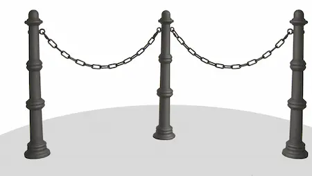 KDV Absperrpoller mit Kette