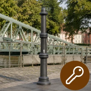 KDV-Absperrpoller Typ 1 mit Zylinderschloss - Anwendungsbeispiel